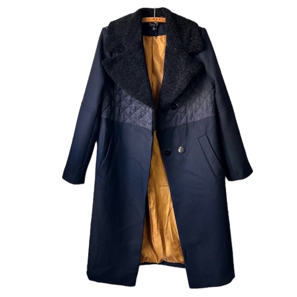 Topshop: Mixed Fabric Coat